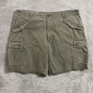 American Eagle Cargo Shorts Mens Size‎ 40 Vintage Army Green Adjustable Waist